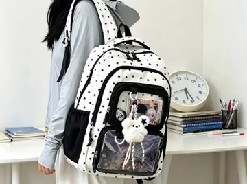Large Capacity Backpack, Fits 15.6-inch Laptop, Double-Layer Display Pocket, Anime Convention Bag, Cute Student Schoolbag