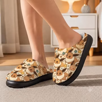 Eevee House Slippers, PKM Eevolution Slippers, Cute Anime House Shoes, Pkm Eevee Slippers, Gift For Pkm Lovers