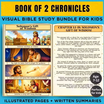 2 Chronicles Kids Bible Study | Visual Old Testament Printable for Kids Ages 7–12 | Homeschool Bible | Sunday School Lesson PDF