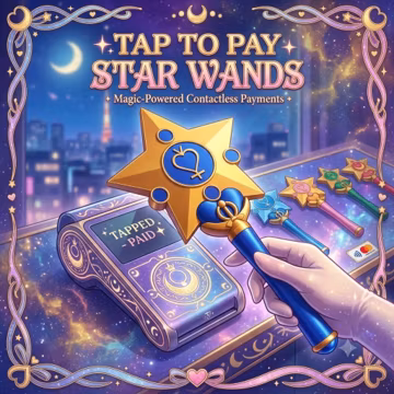 Sailor Moon Inspired Tap to Pay Star Wand | Custom 3D Printed Contactless Payment Holder