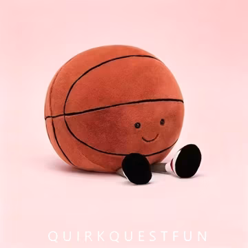 Amuseable Basketball Plush Toy, Cute Basketball Stuffed Doll, Sports Fan Gift Boys Room Decor