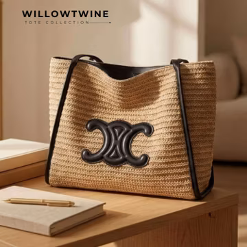 Woven Straw Shoulder Tote | Large Beach Shopper | Casual Resort Purse | Everyday Bag for Women