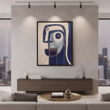Abstract Face Canvas Print, Picasso Inspired Wall Art, Modern Minimalist Canvas, Contemporary Line Art, Large Abstract Wall Decor