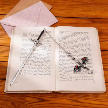 Fantasy Dragon Sword Bookmark, Gothic Metal Bookmark, Bookish Charm, Reader Gift, Dragon Bookmark, Birthday Graduation Gift for Reader
