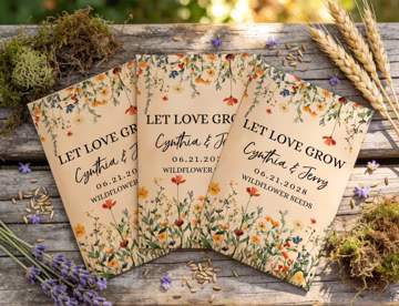 Bulk Wedding Seed Packet Favors/Let Love Grow/Custom Wedding Wildflower Seed Packets/Seed Included/Bridesmaid Gifts/Personalized Seed Favors