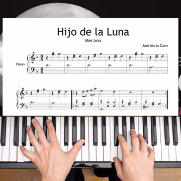 Hijo de la Luna - Piano Sheet Music, Easy Spanish Ballad PDF
