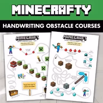 Pencil Control Worksheets for Minecrafters | Fine Motor & Pre-Writing | No Prep OT Printable for Home and Homeschool