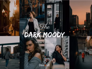 10 DARK MOODY Lightroom Presets, Mobile and Desktop Preset, Black, Aesthetic, Moody Filter, Dark Aesthetic, Dark Neutral Presets