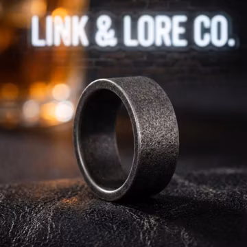 Hammered Silver Band Ring | Distressed Rustic Men's Jewelry, Alternative Wedding Band