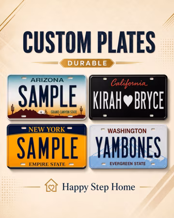 Custom State License Plate, Personalized Front Car Tag, Novelty Vanity Plate, Kids Bike ATV UTV Plate, 3x6 4x7 6x12 All States | Flat Print