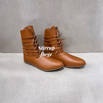 13th Century Medieval Turnshoe Boots: Handmade Leather Historical Viking LARP Footwear