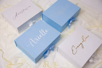 Personalized Magnetic Ribbon Box,Custom Name, Blue Bridesmaid Proposal Box,Bridal Shower Box,Will You Be My Bridesmaid Box,Wedding Gift Box