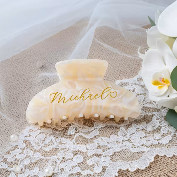 Personalized Hair Claw Clip Bridesmaid Gift, Custom Acetate Hair Clip, Bridal Party Gift, Bachelorette Party Gift, Gift for Best Friend