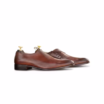 Handmade Cognac Brown Wholecut Oxford Shoes Men | Full Grain Leather | Wedding Groom Dress Shoes