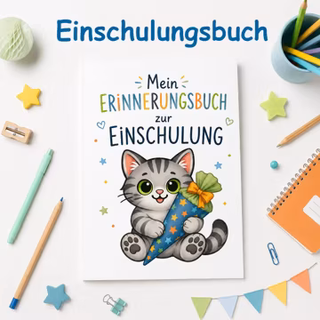 Einschulungsbuch, Erinnerungsheft, Einschulungsheft, Einschulung, Erstklässler, Schulanfang, Erster Schultag, Zeitkapsel, Grundschule