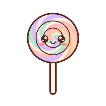 Kawaii Candy Shop Clipart, Transparent PNG Lollipop Gummy Bear Bundle (Instant Download)