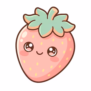 Kawaii Fruit Clipart, Strawberry Watermelon Pineapple PNG Bundle (Instant Download)