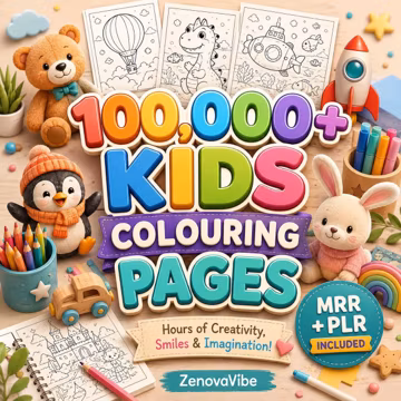 100,000+ Coloring Pages Bundle, PLR MRR Rights | 500+ Coloring Books Pdf Png Svg | Kids & Adults Gift