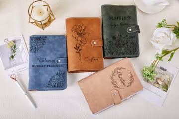 A6 Cash Binder Personalized Binder Cash Envelope System Leather Recipe Book Cash Savings Binder Saving Binder Gift for Mom Birthday Gift