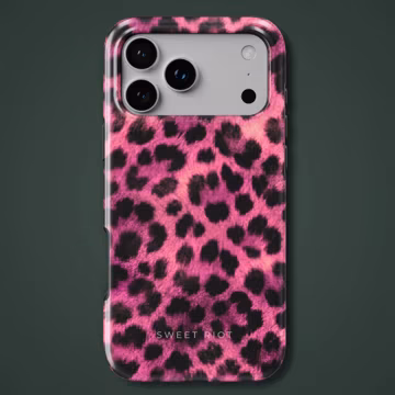 Pink Leopard Print Phone Case, Hot Pink Animal Print MagSafe iPhone Cover, Cheetah Samsung Pixel Case