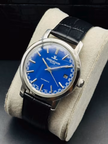 Vintage Jaeger Le-Coultre Club Automatic Watch: Swiss Made, Classic Blue Dial