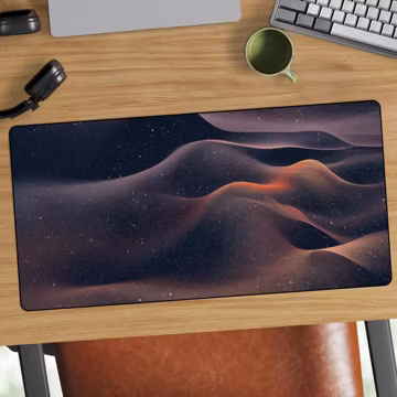 Cosmic Sand Dunes Desk Mat | Minimal Galaxy Desert Mousepad