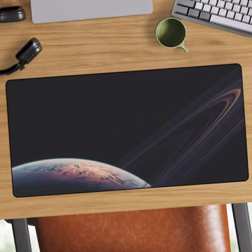 Planetary Rings Desk Mat | Deep Space Mouse Pad
