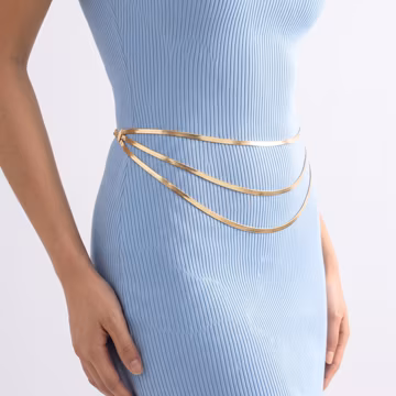 Minimalist Layered Waist Chain, Gold Chain Belt for Women, Elegant Body Jewelry, Summer Outfit Accessory, Gift for Her