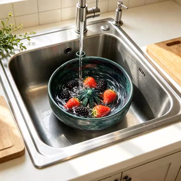 Handmade Ceramic Fruit Colander Bowl, Unique Housewarming Gift for Food Lovers