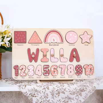 Name Puzzle - Personalized Gift - Baby's Name - Toddler Party & Christening Gift - Baby's First Gift.