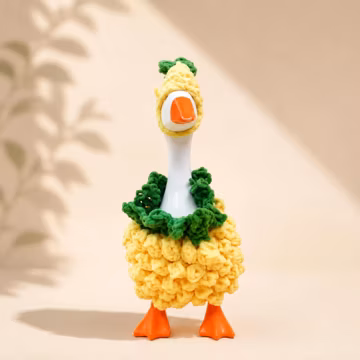 7 Inch Desk Goose Crochet Outfit, Fruit Theme Goose Clothes, Handmade Mini Doll Costume, Cute Office Desk Decor, Gift for Goose Lovers