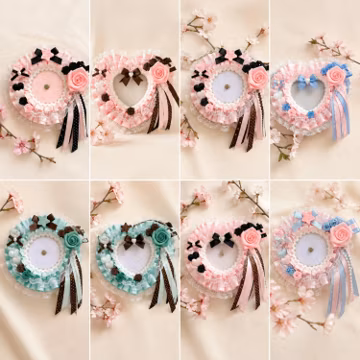Ita Bag Inserts, Heart Badge Case, Lace Bow Decor, Rose Photo Display, Y2K Bag Accessory, Kawaii Card Holder, Cute Coquette Aesthetics,