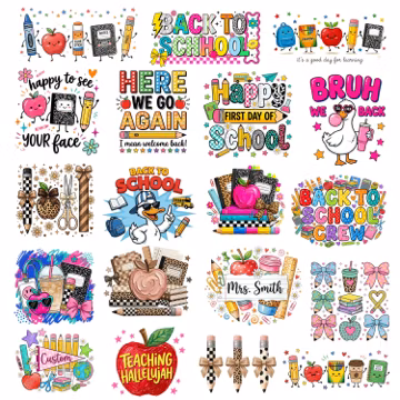 Back To School Png Bundle, First Day of School png,Teacher Appreciation,School PNG,Preppy School sublimation,Teacher School Supplies,Digital