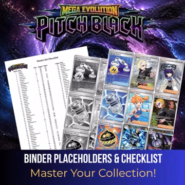 Pokemon Pitch Black Binder Placeholders, Printable Master Set Inserts with Checklist, Digital Download