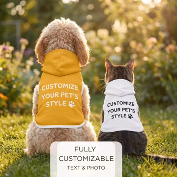 Personalized Dog Hoodie: Fully Customizable All Over Print, Custom Text, Add Photo, Bright Puppy Sweatshirt