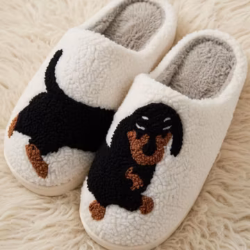 Cute Dog Slippers, Fuzzy Cozy House Shoes, Warm Plush Indoor Slippers Women,Perfect Gift