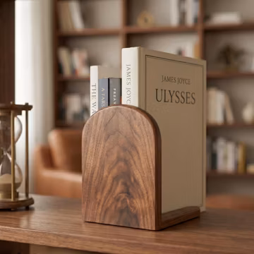 Wood Bookends Set, Minimalist Book Holder for Bookshelf, Desk Organizer, Minimalist Home Decor, Unique Reader Gift, Gift for Book Lover