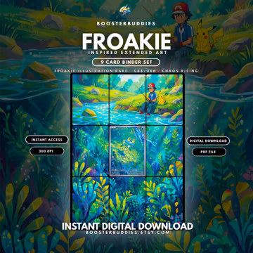 Froakie 088/086 Extended Binder Art Display | Pokemon Inspired Art for 9 Pocket Binder (Digital Download)