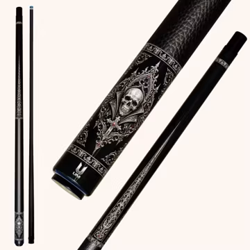 Gothic Skull Pool Cue, Vampire Skull & Cross Billiard Cue Stick, Luxury Gift for Pool Player, Halloween Cue, Carbon Fiber Grip, Silver Skull