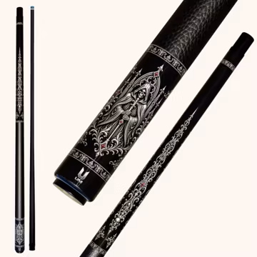 Gothic Reaper Pool Cue, Grim Reaper Skull Billiard Cue Stick, Luxury Gift for Pool Player, Halloween Cue, Carbon Fiber Grip, Silver Reaper