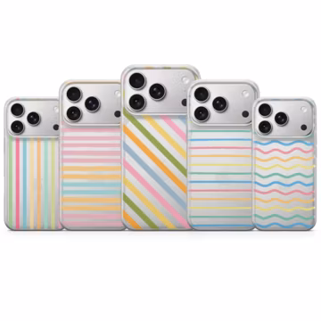 Clear Striped Phone Case Lined Cover for iPhone 17 Pro Max, 16e, 15, 14, 13 & Samsung S26 Ultra, S25 FE, A57, A56, Pixel 10, 9A