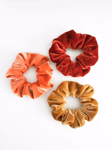velvet scrunchies set of 3, velvet scrunchie pack, velvet scrunchies , scrunchies set, big scrunchies, mustard scrunchie, orange scrunchie