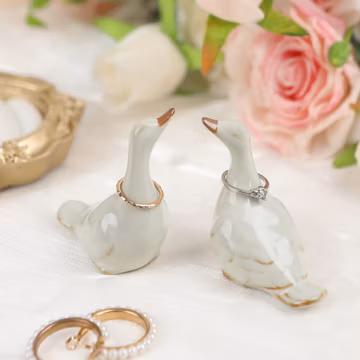 Mothers day Handmade Ceramic Goose Ring Holder,Elegant jewelry display,Trinket Dish,Bridesmaid,Farmhouse Decor,Unique Gifts for Her,Mom