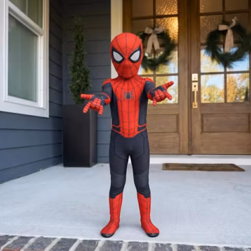 Kids Superhero Bodysuit Costume | Red & Black Cosplay Outfit for Role Play Party