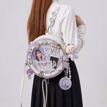 Maru Y2K Dopamine Round Backpack Large Purple ita backpack | Cute Kawaii itabag backpack, Custom Anime Oshikatsu Window Display Bag