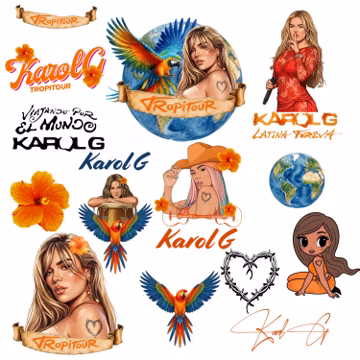 Karol G Clipart PNG Files, Tropicoqueta tour Pngs, karol g png, karol g, pngs bundles, (Digital Download)