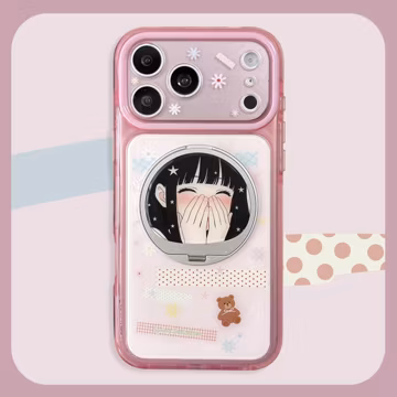 Anime Girl Mirror Kawaii Pink MAGSAFE iPhone Case with Charm, Spring DayLetter, Cover for iPhone 17 16 15 Pro Max, Gift for Her