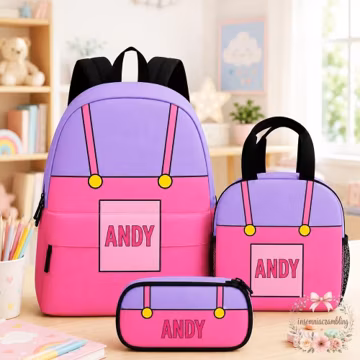 Personalized Kids Jax Digital Circus Backpack Set, Custom Name School Bag, Toddler Lunch Box, Girls Boys Gift, Preschool Daycare Bag