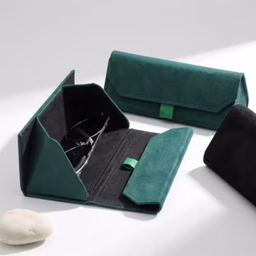 Velvet Triangle Glasses Case Women Men, Folding Sunglasses Box, Compact Travel Eyewear Stylish Gift