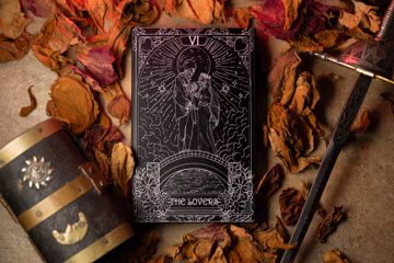 RFID Wallet The Lovers Tarot Design, Engraved Metal Pop-Up Card Holder, Custom Option
